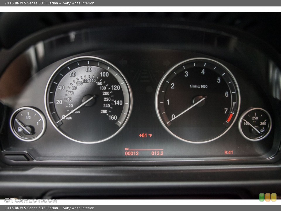 Ivory White Interior Gauges for the 2016 BMW 5 Series 535i Sedan #110231261