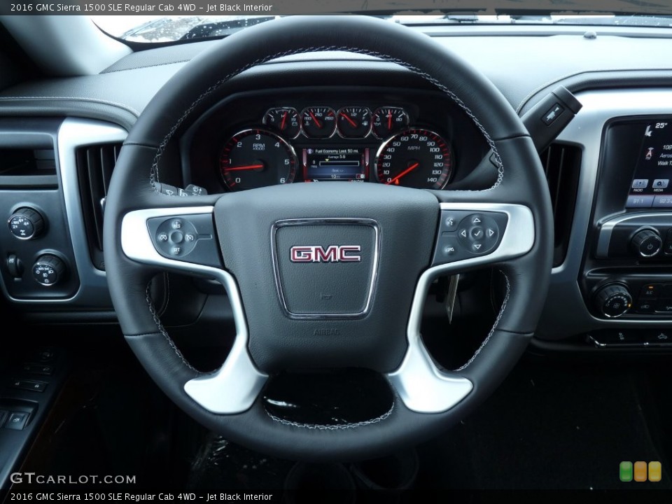 Jet Black Interior Steering Wheel for the 2016 GMC Sierra 1500 SLE Regular Cab 4WD #110281008