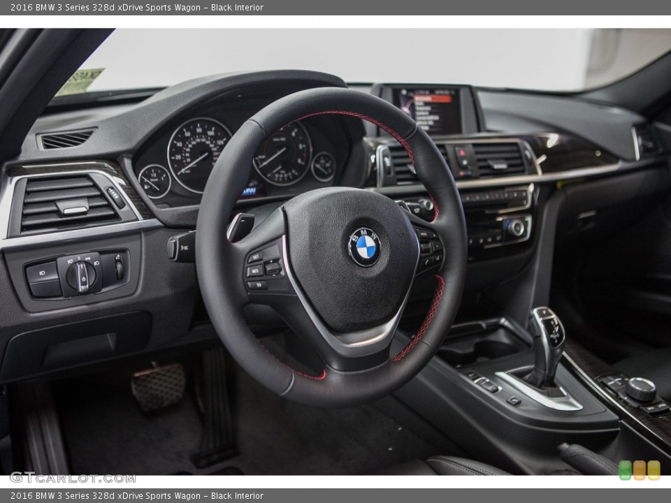 Black Interior Steering Wheel for the 2016 BMW 3 Series 328d xDrive Sports Wagon #110284338