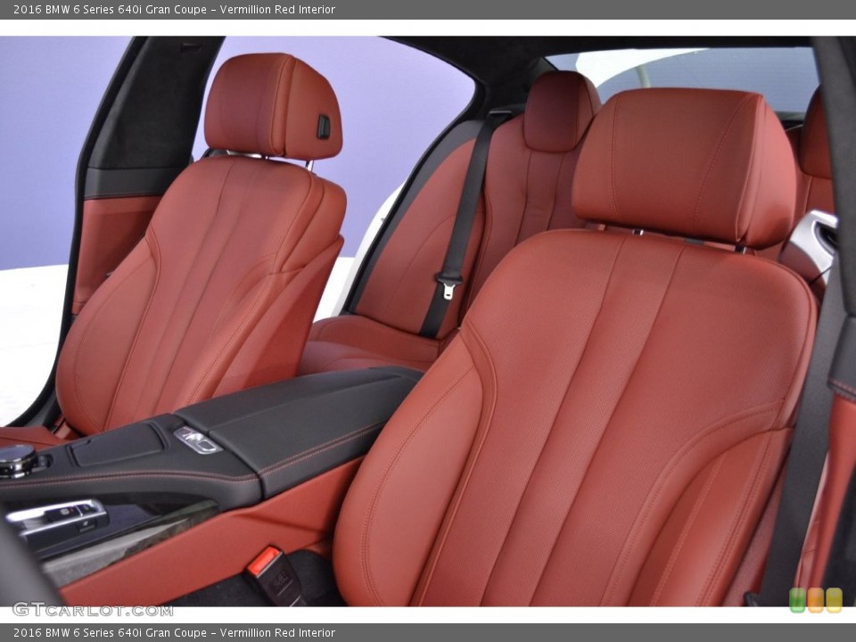 Vermillion Red Interior Front Seat for the 2016 BMW 6 Series 640i Gran Coupe #110316736