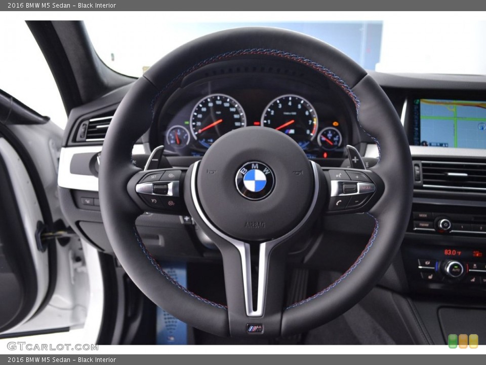 Black Interior Steering Wheel for the 2016 BMW M5 Sedan #110317273