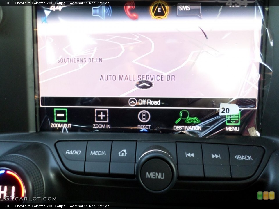 Adrenaline Red Interior Navigation for the 2016 Chevrolet Corvette Z06 Coupe #110380589