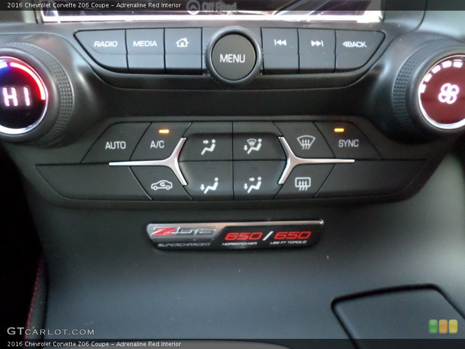 Adrenaline Red Interior Controls for the 2016 Chevrolet Corvette Z06 Coupe #110380676