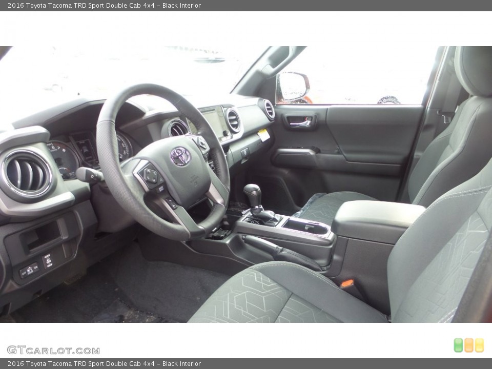 Black Interior Prime Interior for the 2016 Toyota Tacoma TRD Sport Double Cab 4x4 #110387294