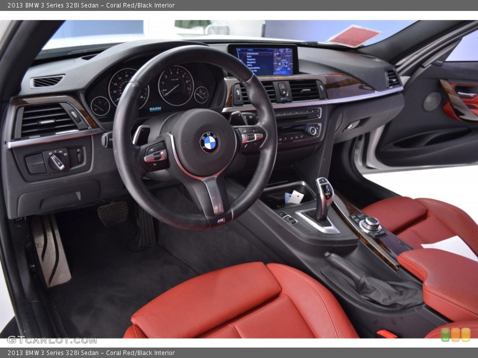 Coral Red/Black Interior Photo for the 2013 BMW 3 Series 328i Sedan #110393722