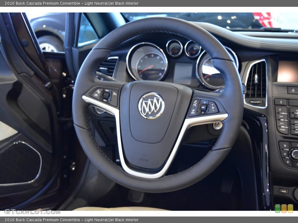 Light Neutral/Jet Black Interior Steering Wheel for the 2016 Buick Cascada Premium Convertible #110428033