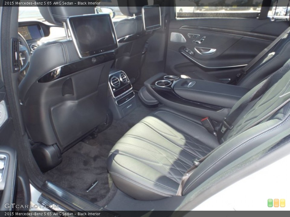 Black Interior Rear Seat for the 2015 Mercedes-Benz S 65 AMG Sedan #110495687
