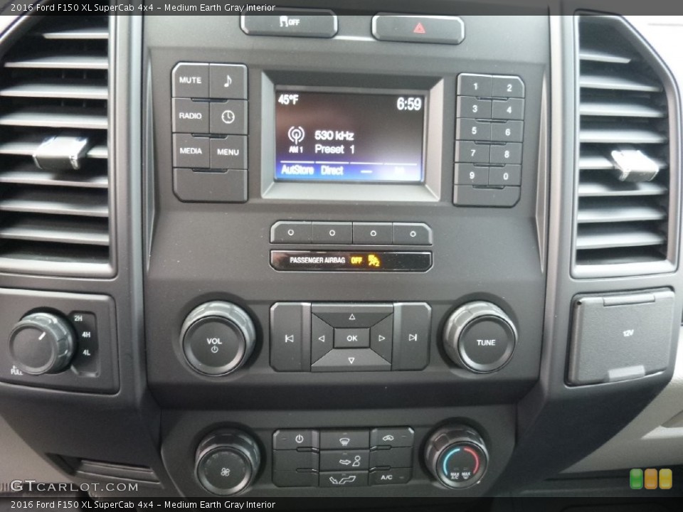 Medium Earth Gray Interior Controls for the 2016 Ford F150 XL SuperCab 4x4 #110500241