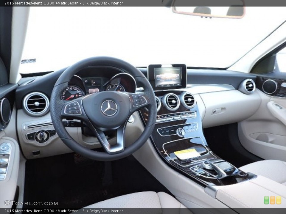 Silk Beige/Black Interior Prime Interior for the 2016 Mercedes-Benz C 300 4Matic Sedan #110511749