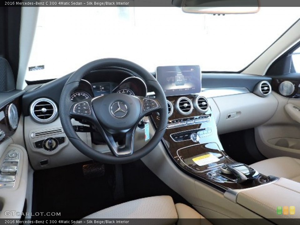 Silk Beige/Black Interior Prime Interior for the 2016 Mercedes-Benz C 300 4Matic Sedan #110512052