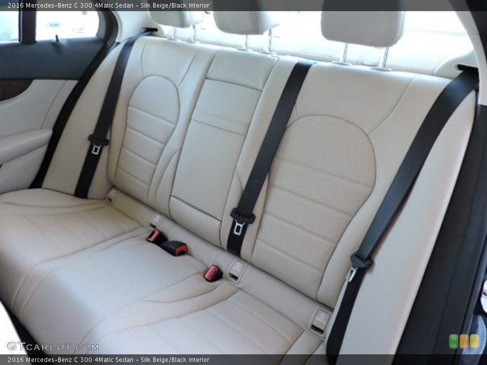 Silk Beige/Black Interior Rear Seat for the 2016 Mercedes-Benz C 300 4Matic Sedan #110512097