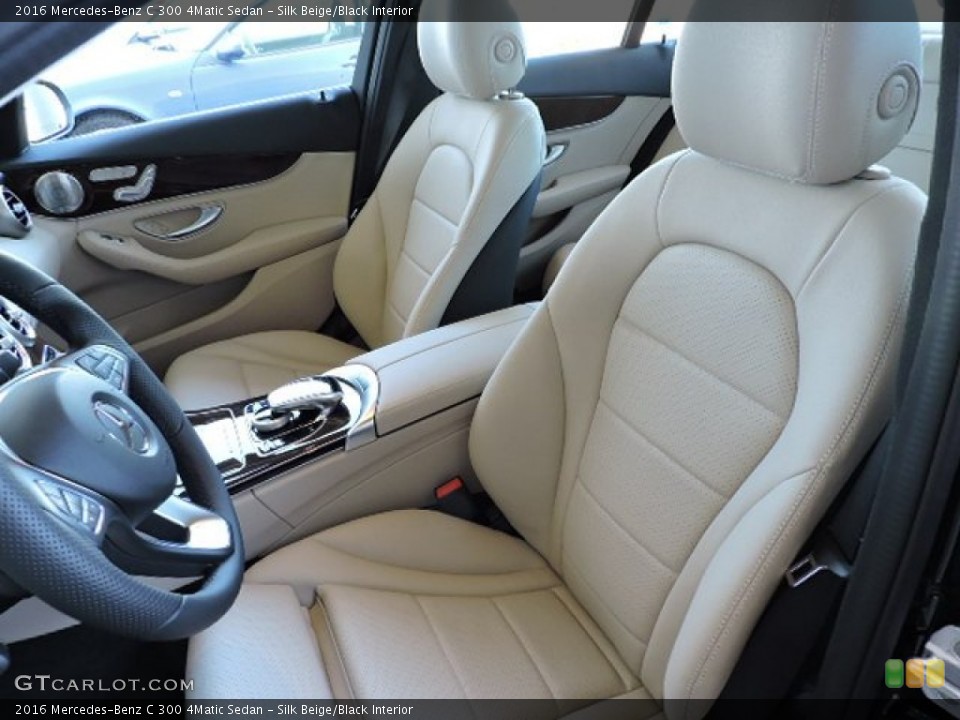 Silk Beige/Black Interior Front Seat for the 2016 Mercedes-Benz C 300 4Matic Sedan #110512144