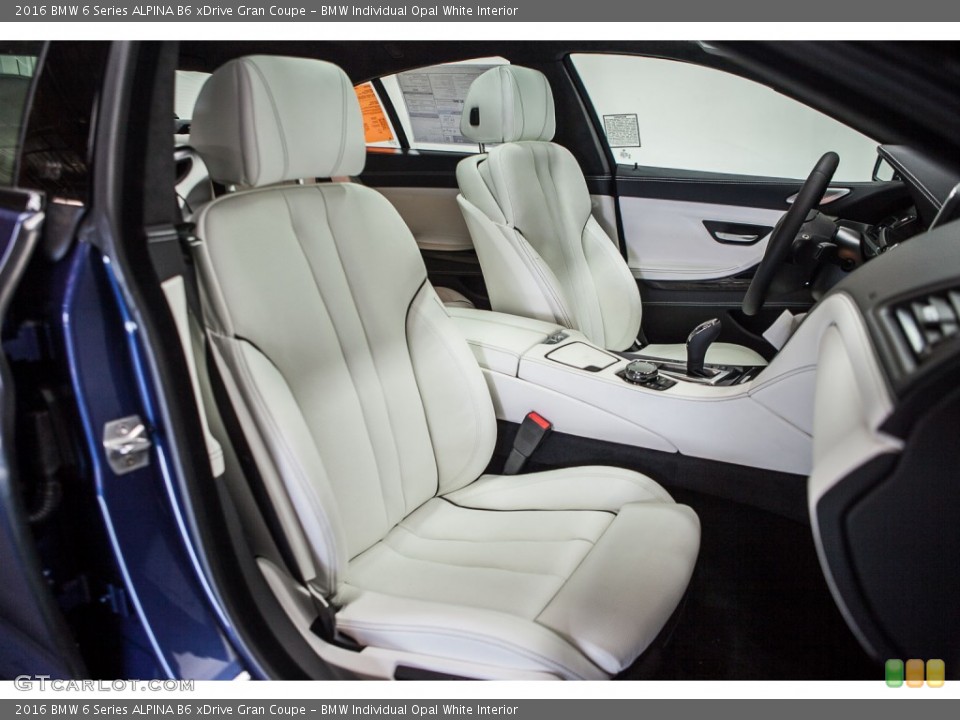 BMW Individual Opal White Interior Front Seat for the 2016 BMW 6 Series ALPINA B6 xDrive Gran Coupe #110512745