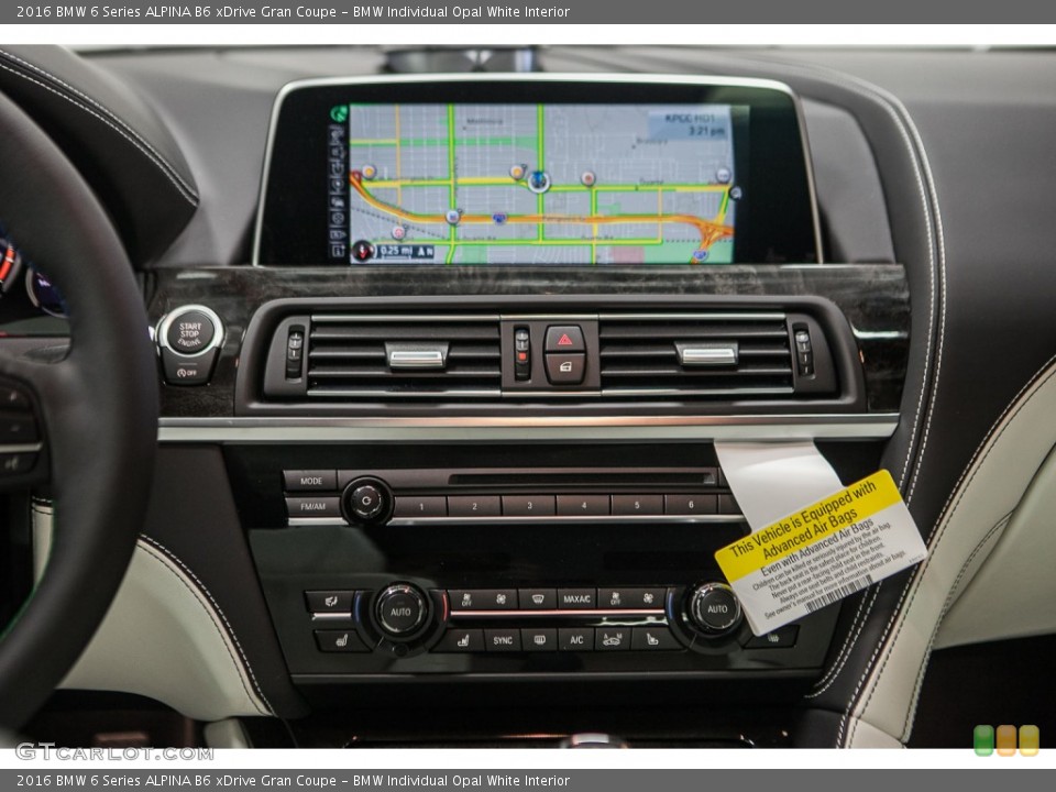 BMW Individual Opal White Interior Controls for the 2016 BMW 6 Series ALPINA B6 xDrive Gran Coupe #110512850