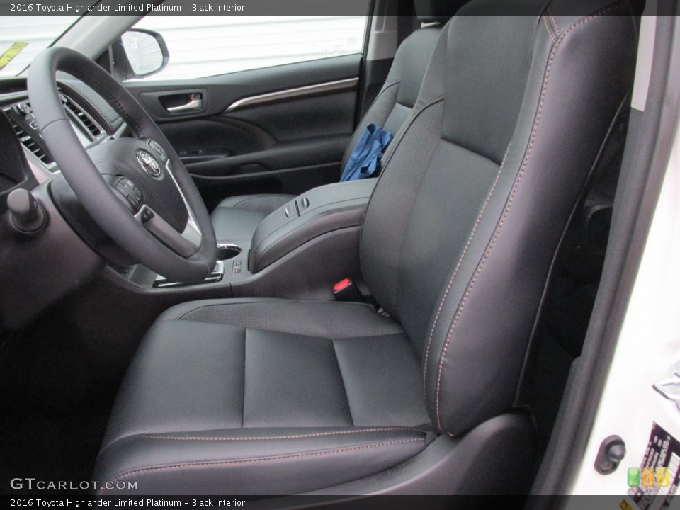 Black Interior Front Seat for the 2016 Toyota Highlander Limited Platinum #110517158