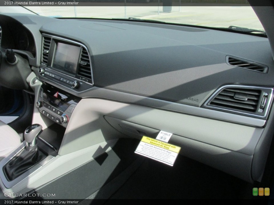 Gray Interior Dashboard for the 2017 Hyundai Elantra Limited #110531273