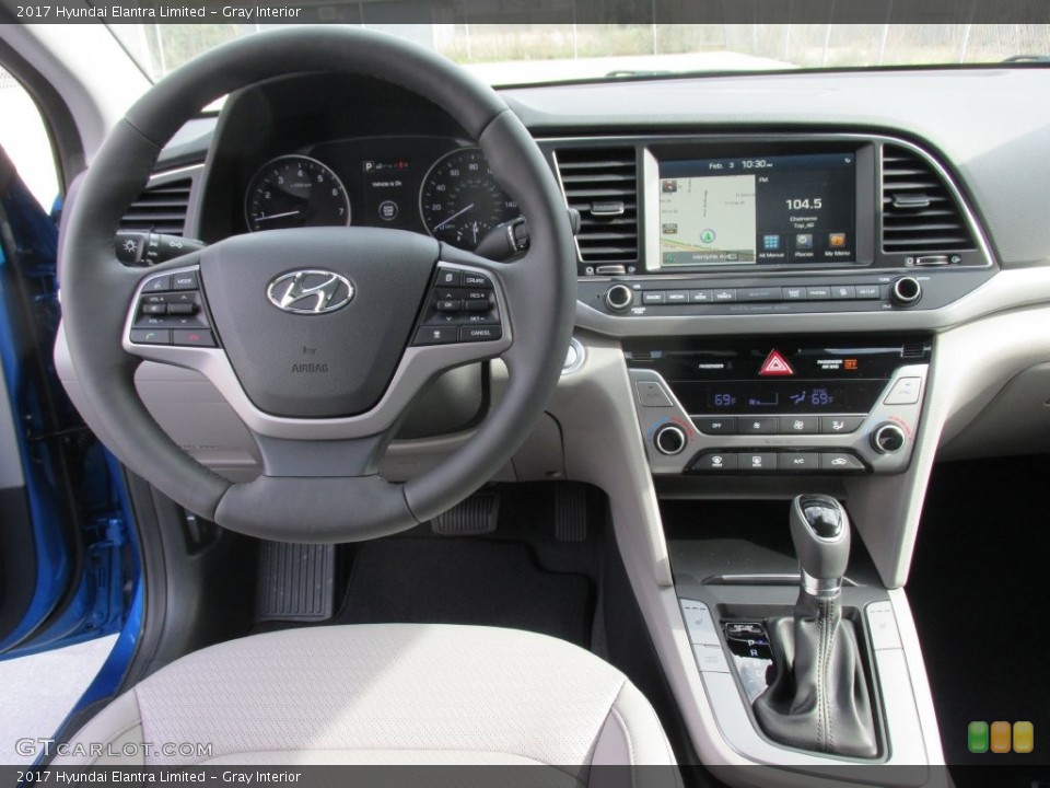Gray Interior Dashboard for the 2017 Hyundai Elantra Limited #110531405
