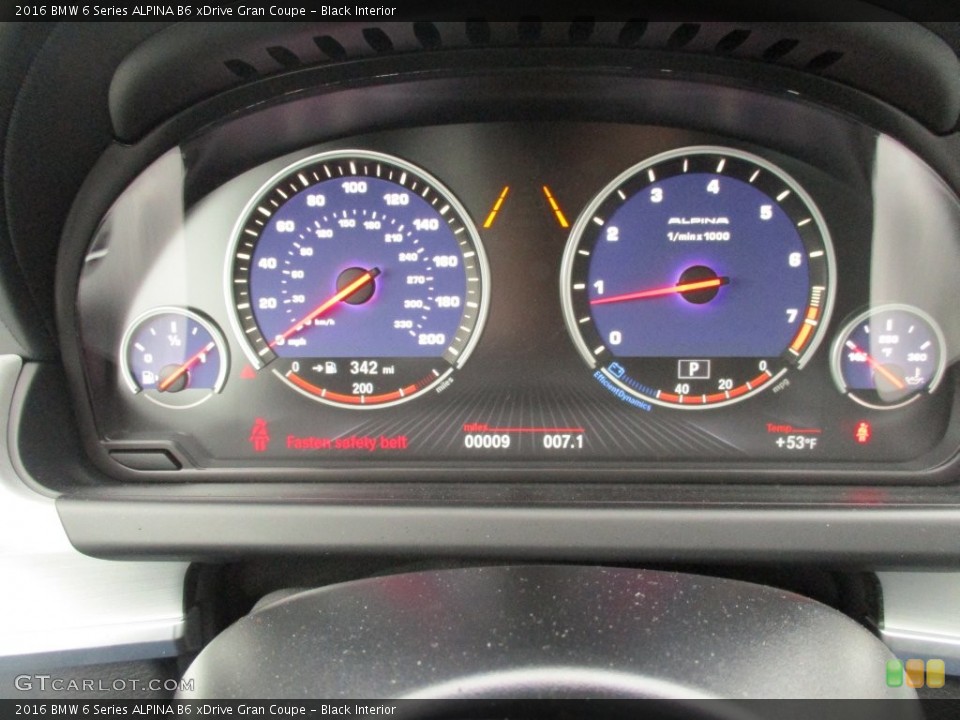 Black Interior Gauges for the 2016 BMW 6 Series ALPINA B6 xDrive Gran Coupe #110531882
