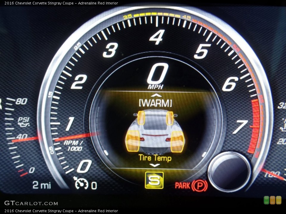 Adrenaline Red Interior Gauges for the 2016 Chevrolet Corvette Stingray Coupe #110592310
