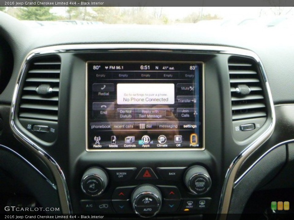 Black Interior Controls for the 2016 Jeep Grand Cherokee Limited 4x4 #110656076