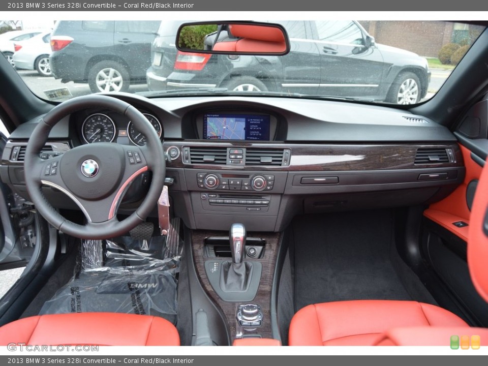 Coral Red/Black Interior Dashboard for the 2013 BMW 3 Series 328i Convertible #110665676