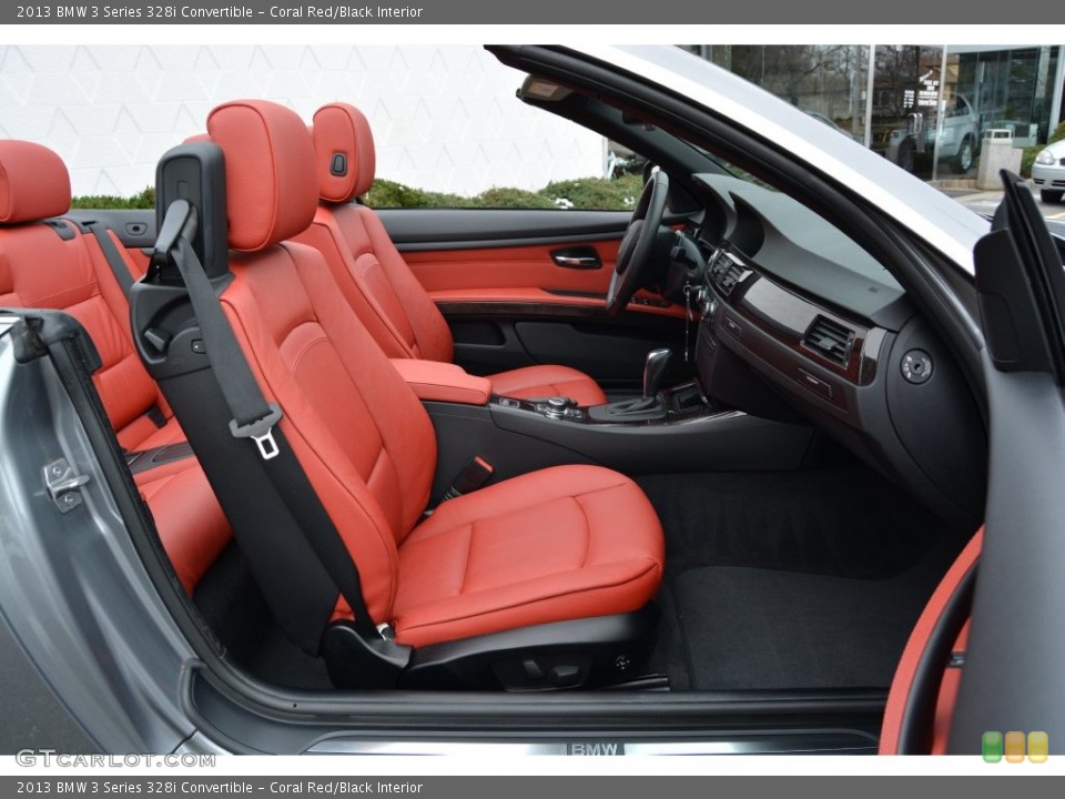 Coral Red/Black Interior Front Seat for the 2013 BMW 3 Series 328i Convertible #110665967