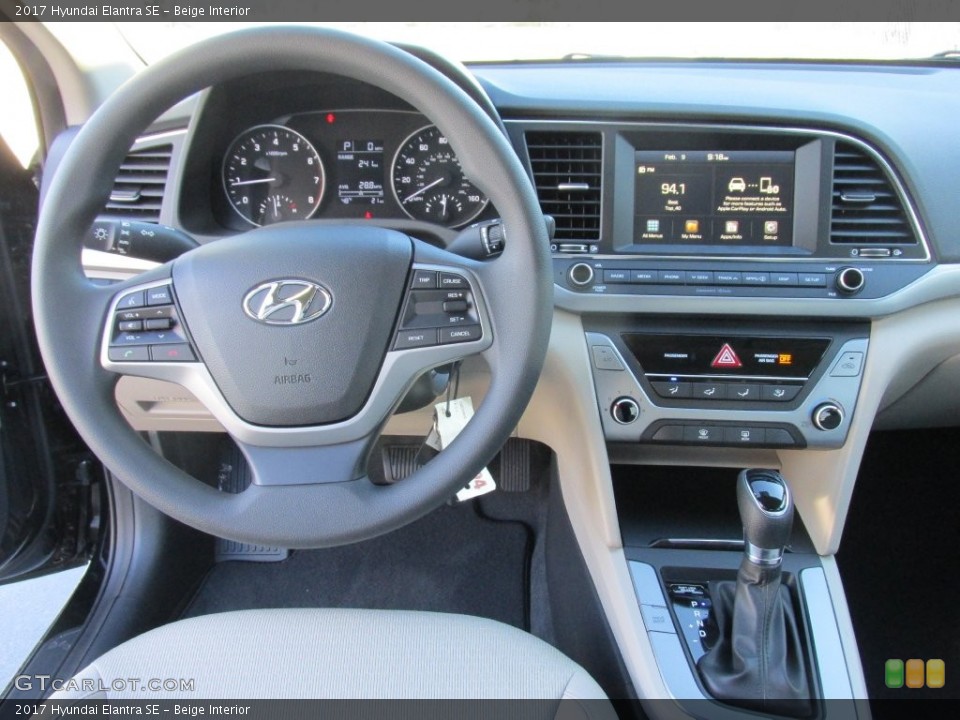Beige Interior Dashboard for the 2017 Hyundai Elantra SE #110694614