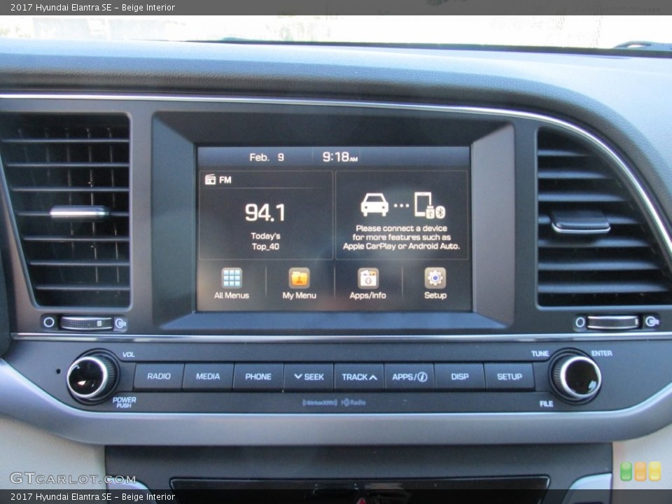 Beige Interior Controls for the 2017 Hyundai Elantra SE #110694641
