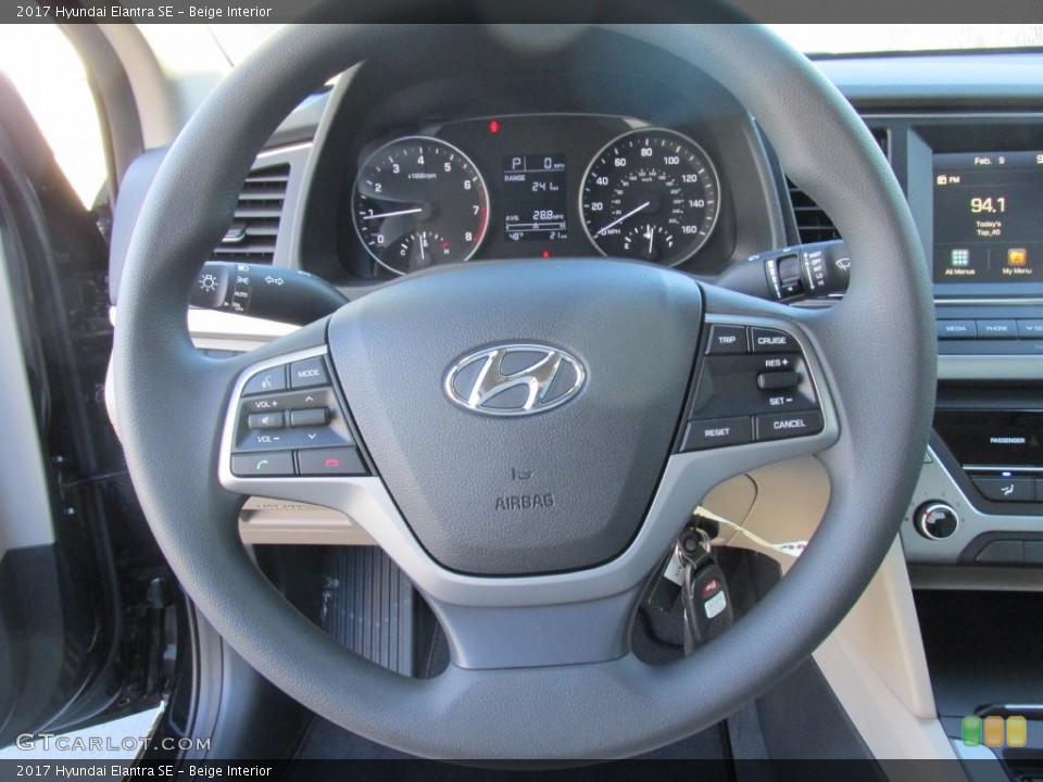 Beige Interior Steering Wheel for the 2017 Hyundai Elantra SE #110694689