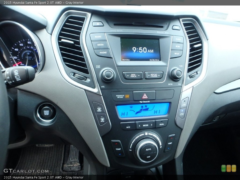 Gray Interior Controls for the 2015 Hyundai Santa Fe Sport 2.0T AWD #110698008