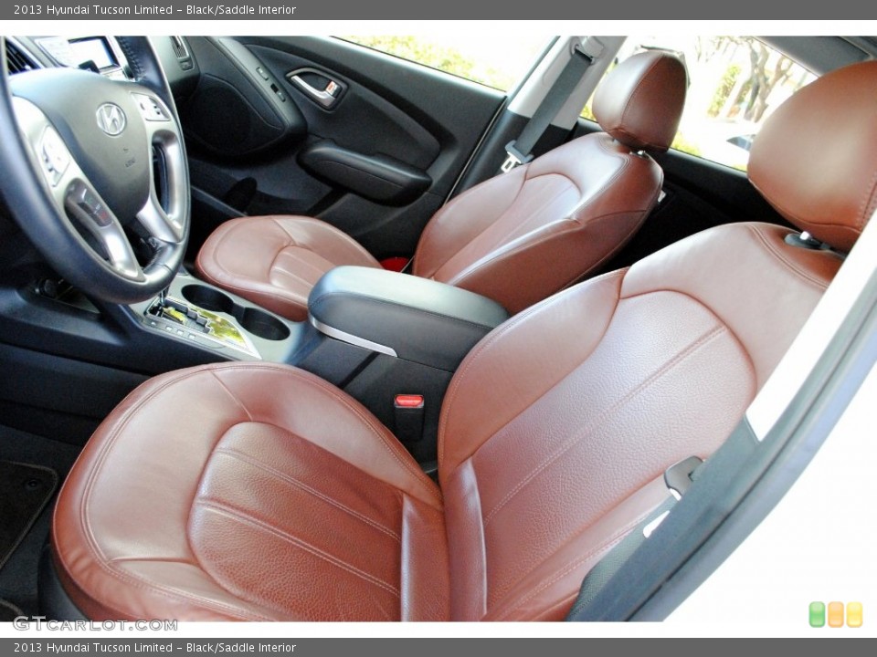 Black/Saddle Interior Front Seat for the 2013 Hyundai Tucson Limited #110756958