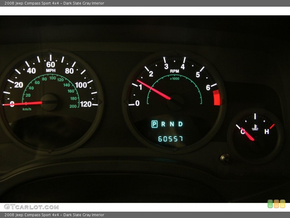 Dark Slate Gray Interior Gauges for the 2008 Jeep Compass Sport 4x4 #110777403