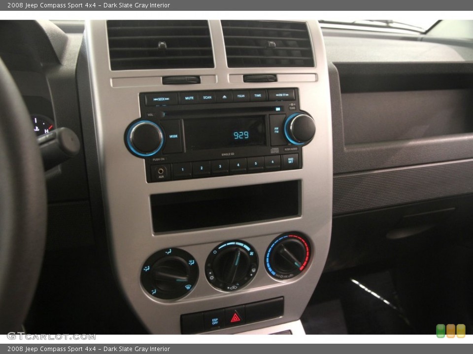 Dark Slate Gray Interior Controls for the 2008 Jeep Compass Sport 4x4 #110777410
