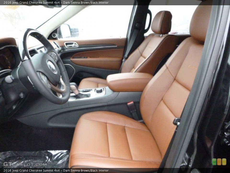 Dark Sienna Brown/Black Interior Front Seat for the 2016 Jeep Grand Cherokee Summit 4x4 #110812479