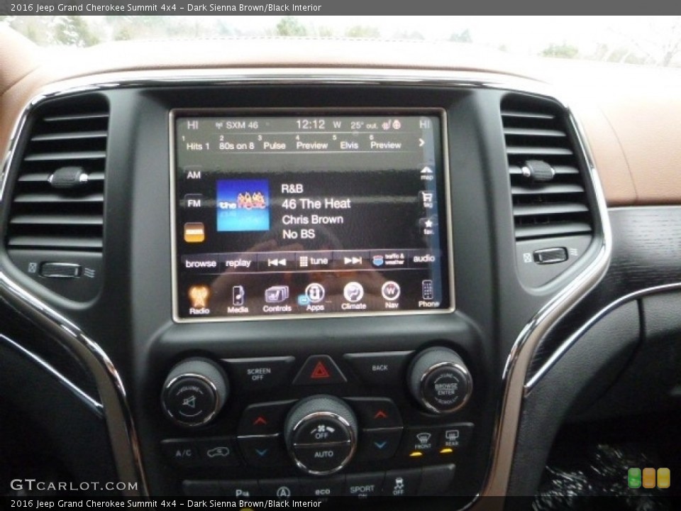 Dark Sienna Brown/Black Interior Controls for the 2016 Jeep Grand Cherokee Summit 4x4 #110812533