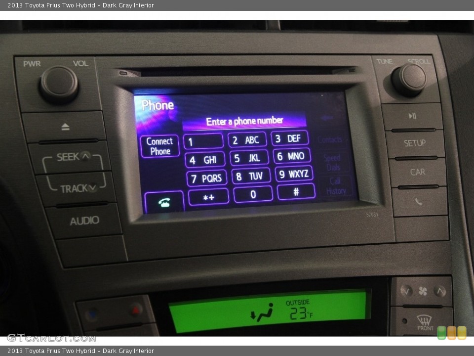 Dark Gray Interior Controls for the 2013 Toyota Prius Two Hybrid #110813735
