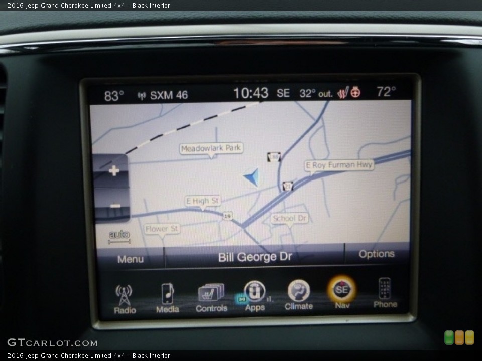Black Interior Navigation for the 2016 Jeep Grand Cherokee Limited 4x4 #110838825