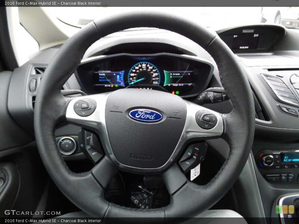Charcoal Black Interior Steering Wheel for the 2016 Ford C-Max Hybrid SE #110872289