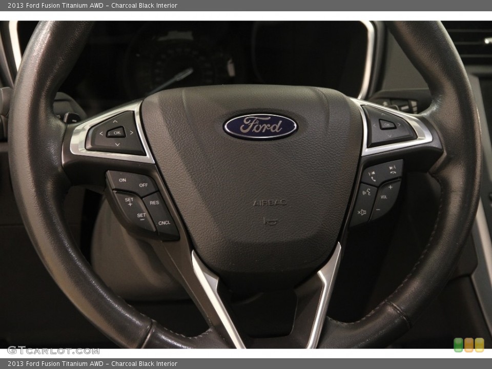 Charcoal Black Interior Steering Wheel for the 2013 Ford Fusion Titanium AWD #110915697