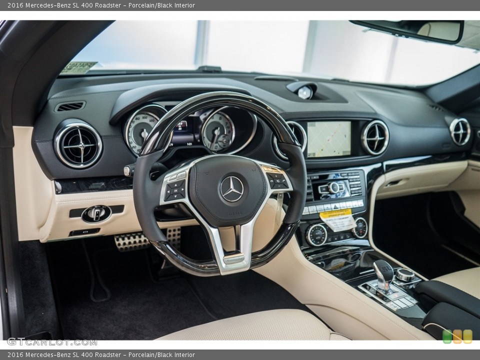 Porcelain/Black Interior Prime Interior for the 2016 Mercedes-Benz SL 400 Roadster #110918715