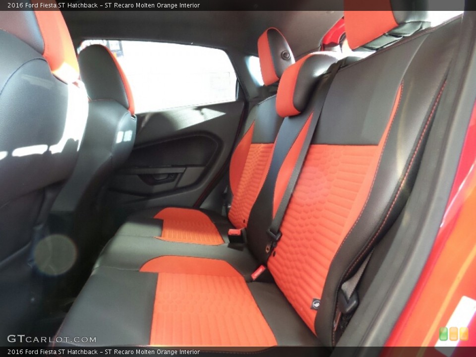 ST Recaro Molten Orange Interior Rear Seat for the 2016 Ford Fiesta ST Hatchback #110949316