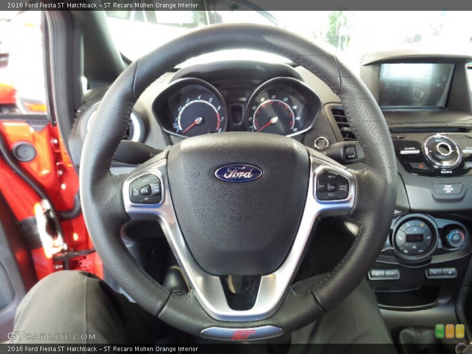 ST Recaro Molten Orange Interior Steering Wheel for the 2016 Ford Fiesta ST Hatchback #110949460