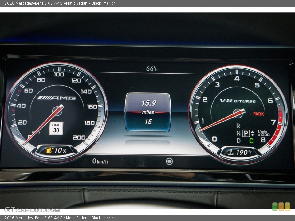 Black Interior Gauges for the 2016 Mercedes-Benz S 63 AMG 4Matic Sedan #110950633