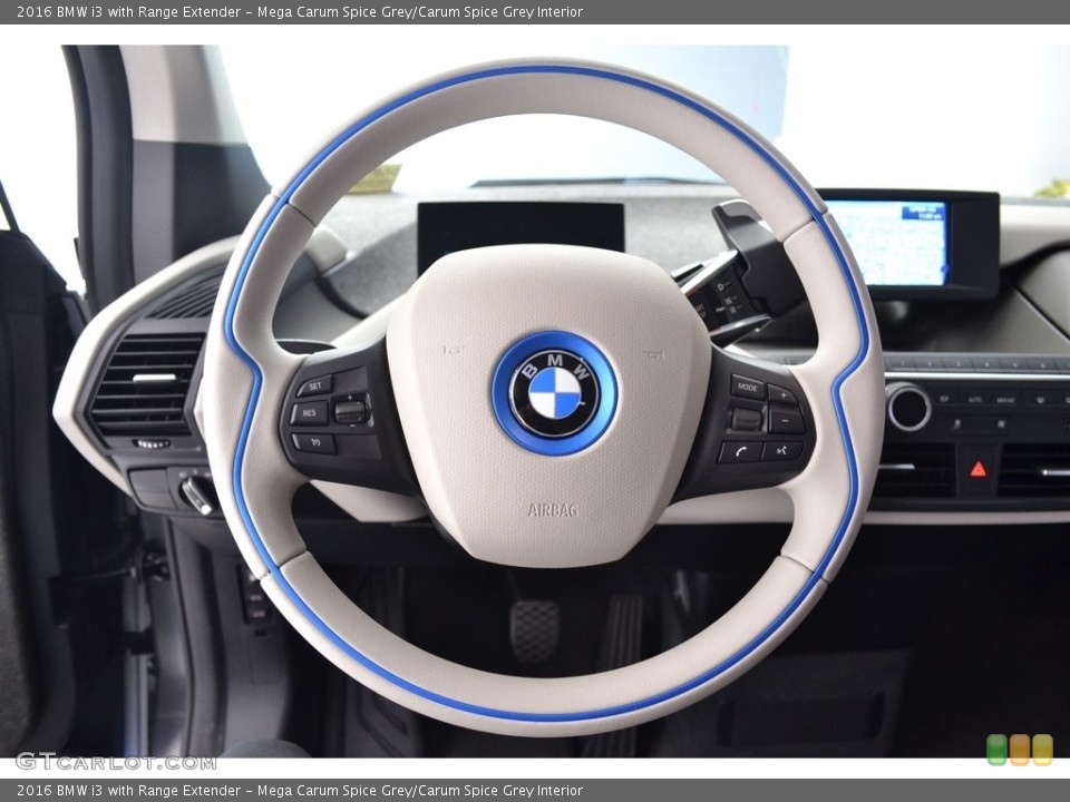Mega Carum Spice Grey/Carum Spice Grey Interior Steering Wheel for the 2016 BMW i3 with Range Extender #111035813