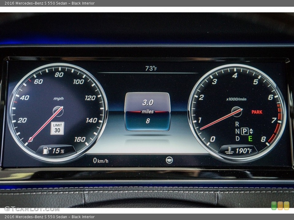 Black Interior Gauges for the 2016 Mercedes-Benz S 550 Sedan #111068852