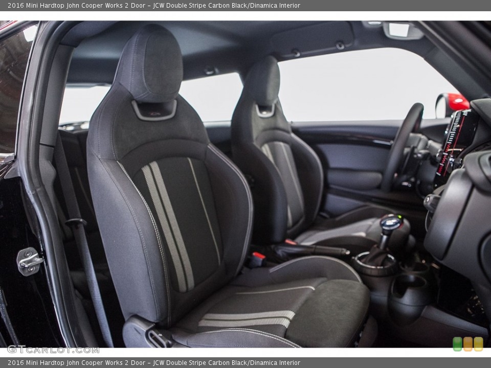 JCW Double Stripe Carbon Black/Dinamica Interior Front Seat for the 2016 Mini Hardtop John Cooper Works 2 Door #111098912