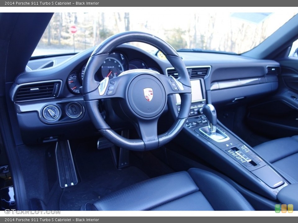 Black Interior Dashboard for the 2014 Porsche 911 Turbo S Cabriolet #111110732