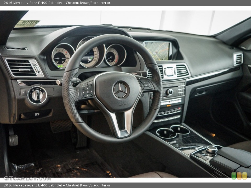 Chestnut Brown/Black Interior Dashboard for the 2016 Mercedes-Benz E 400 Cabriolet #111169348