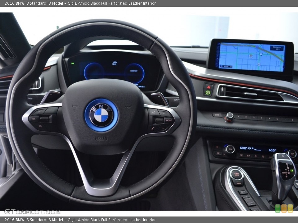 Gigia Amido Black Full Perforated Leather Interior Steering Wheel for the 2016 BMW i8  #111173413