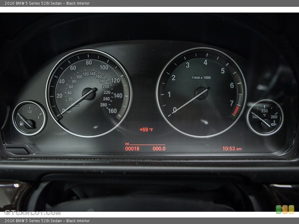 Black Interior Gauges for the 2016 BMW 5 Series 528i Sedan #111179758